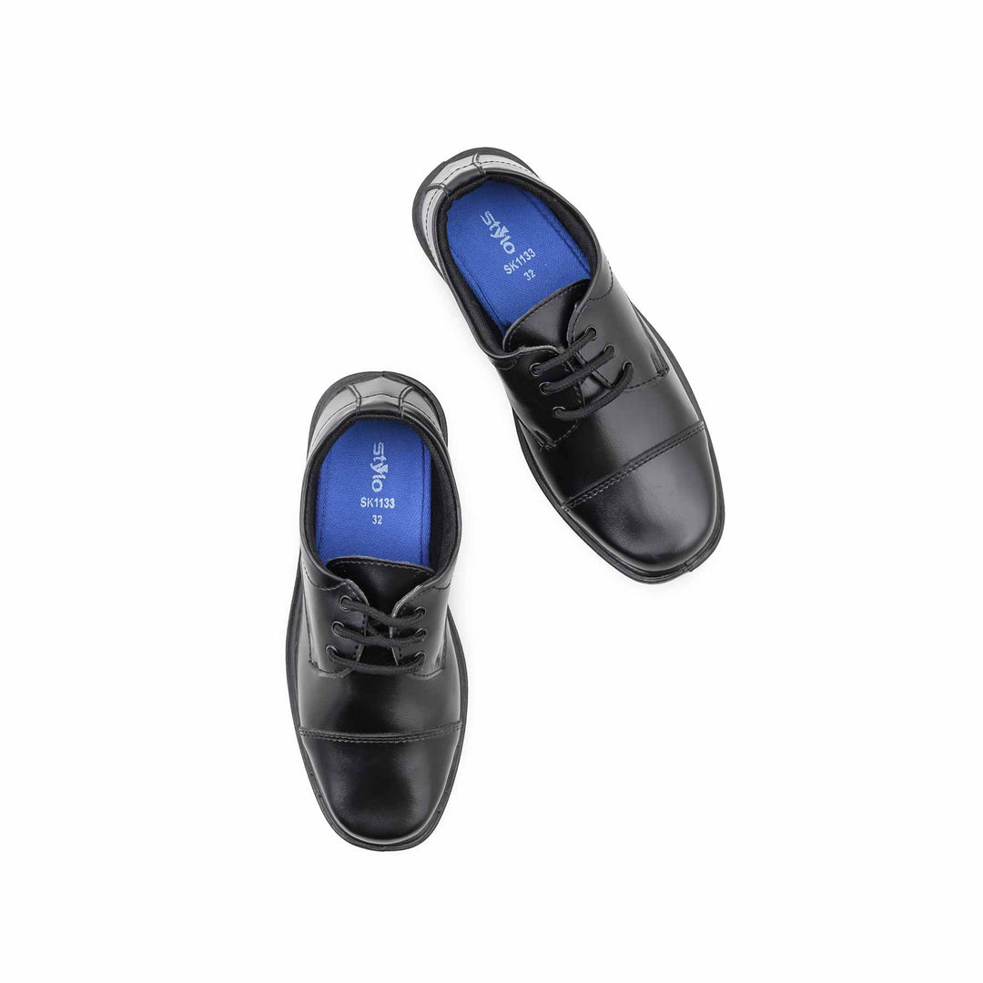 Boys Black Lace Up School Shoes SK1133