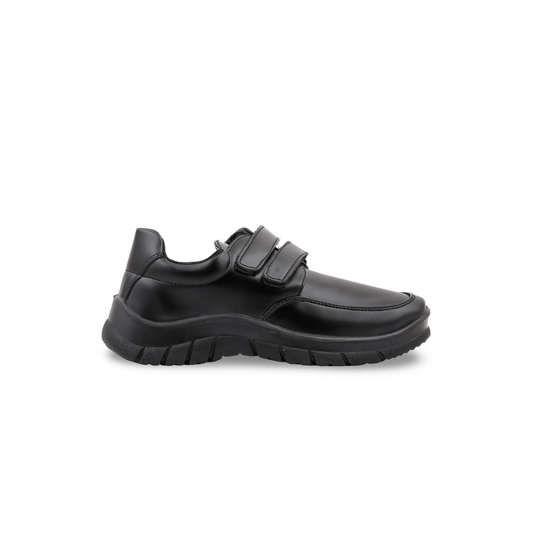 Boys Black Dual Strap School Shoes SK1135