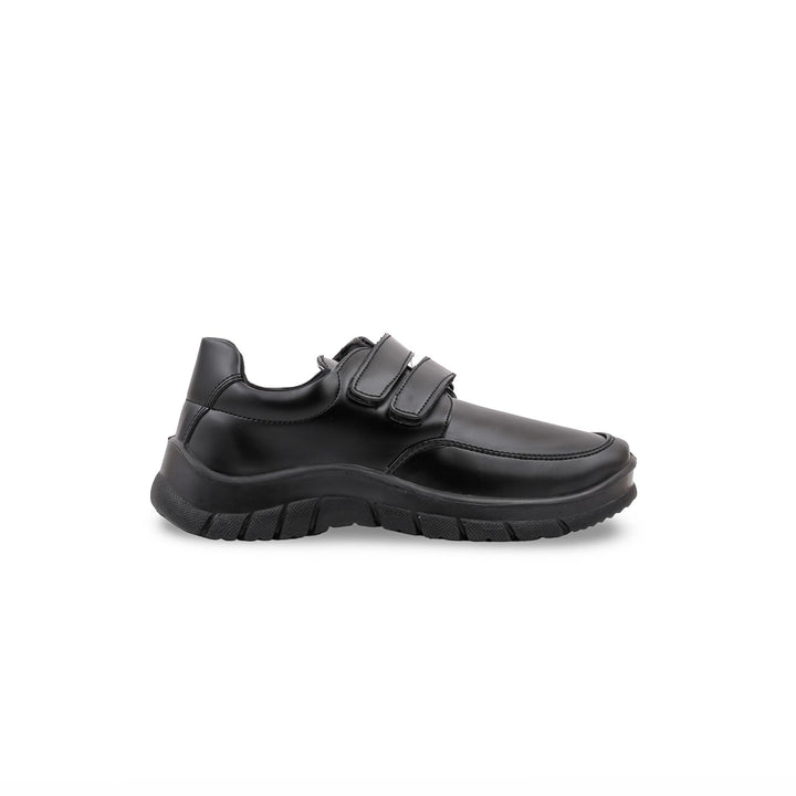 Boys Black Dual Strap School Shoes SK1135