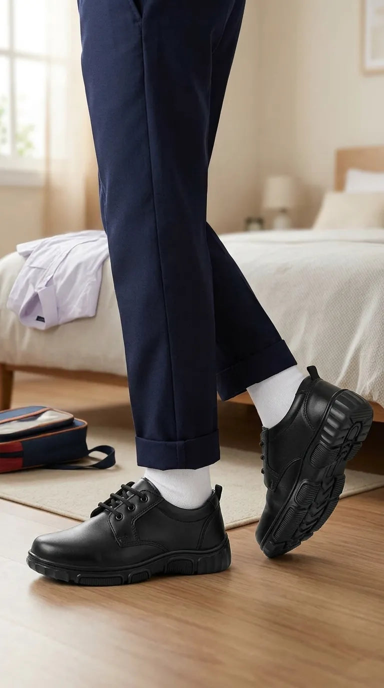 Boys Black Lace Up School Shoes SK1150