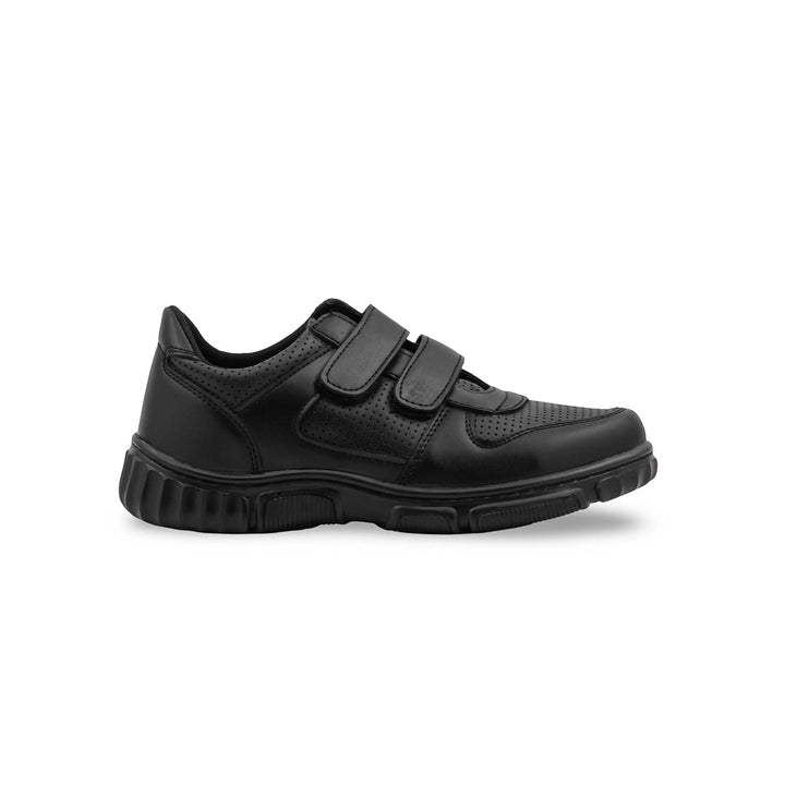 Boys Black Dual Strap School Shoes SK1151