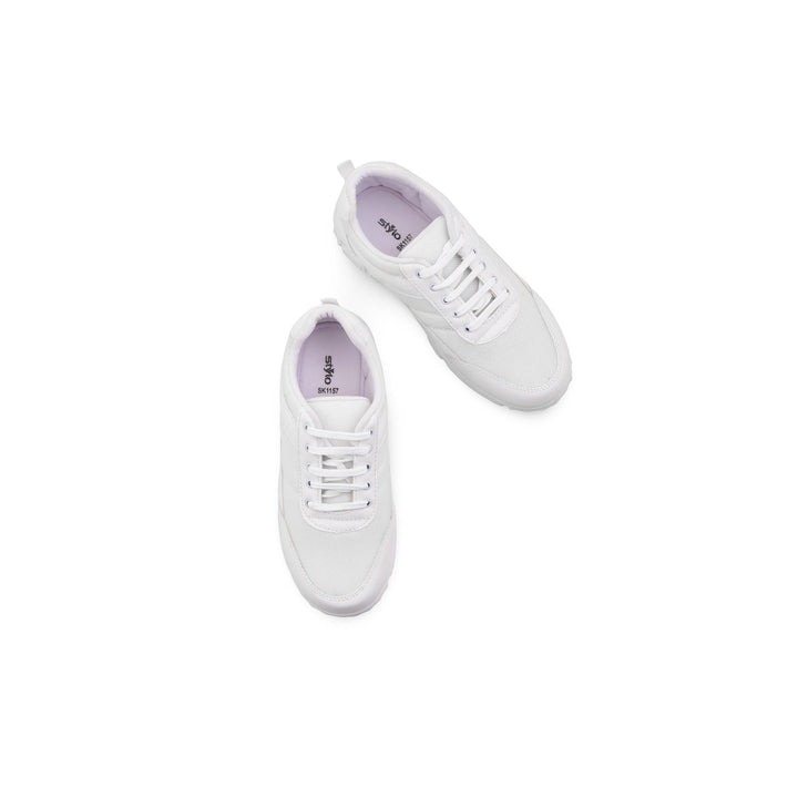 Boys White Sports School Shoes SK1157