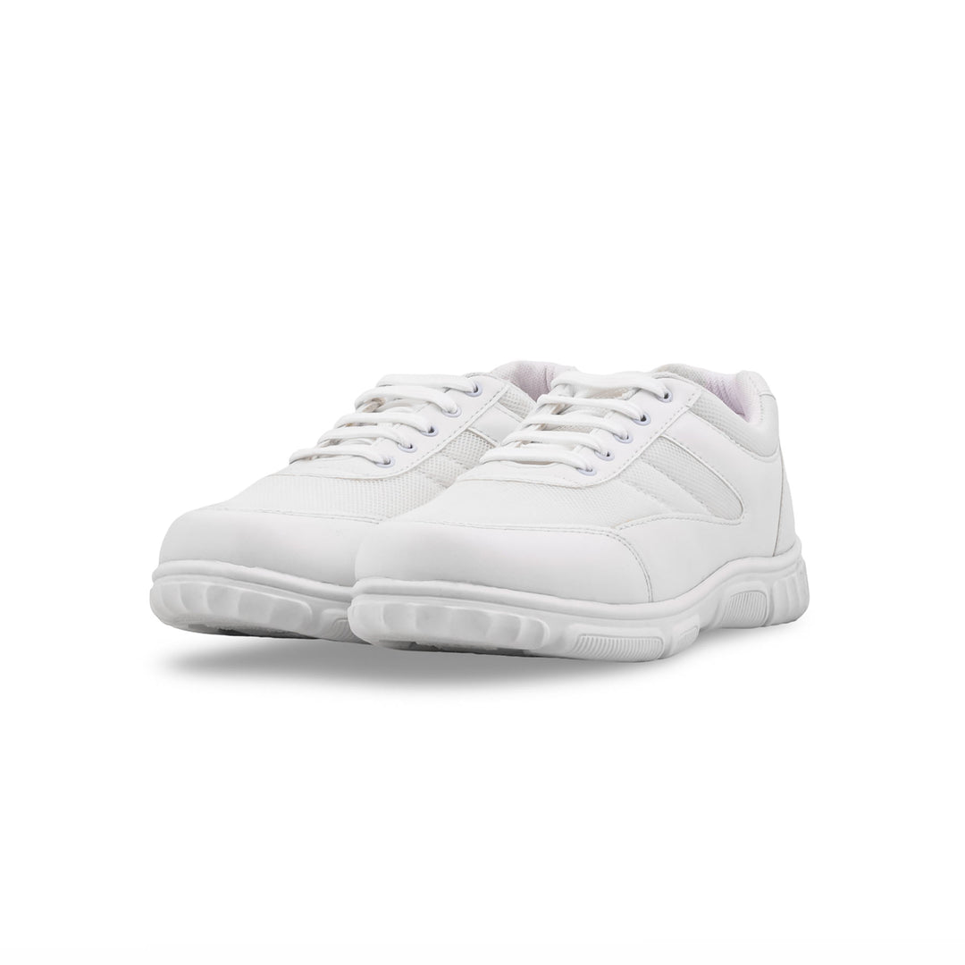 Boys White Sports School Shoes SK1157