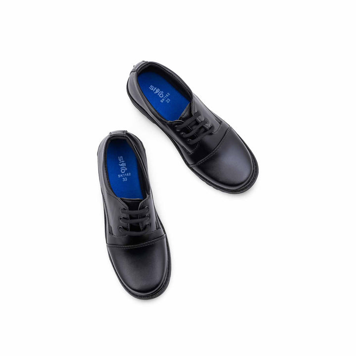 Boys Black Lace Up School Shoes SK1162