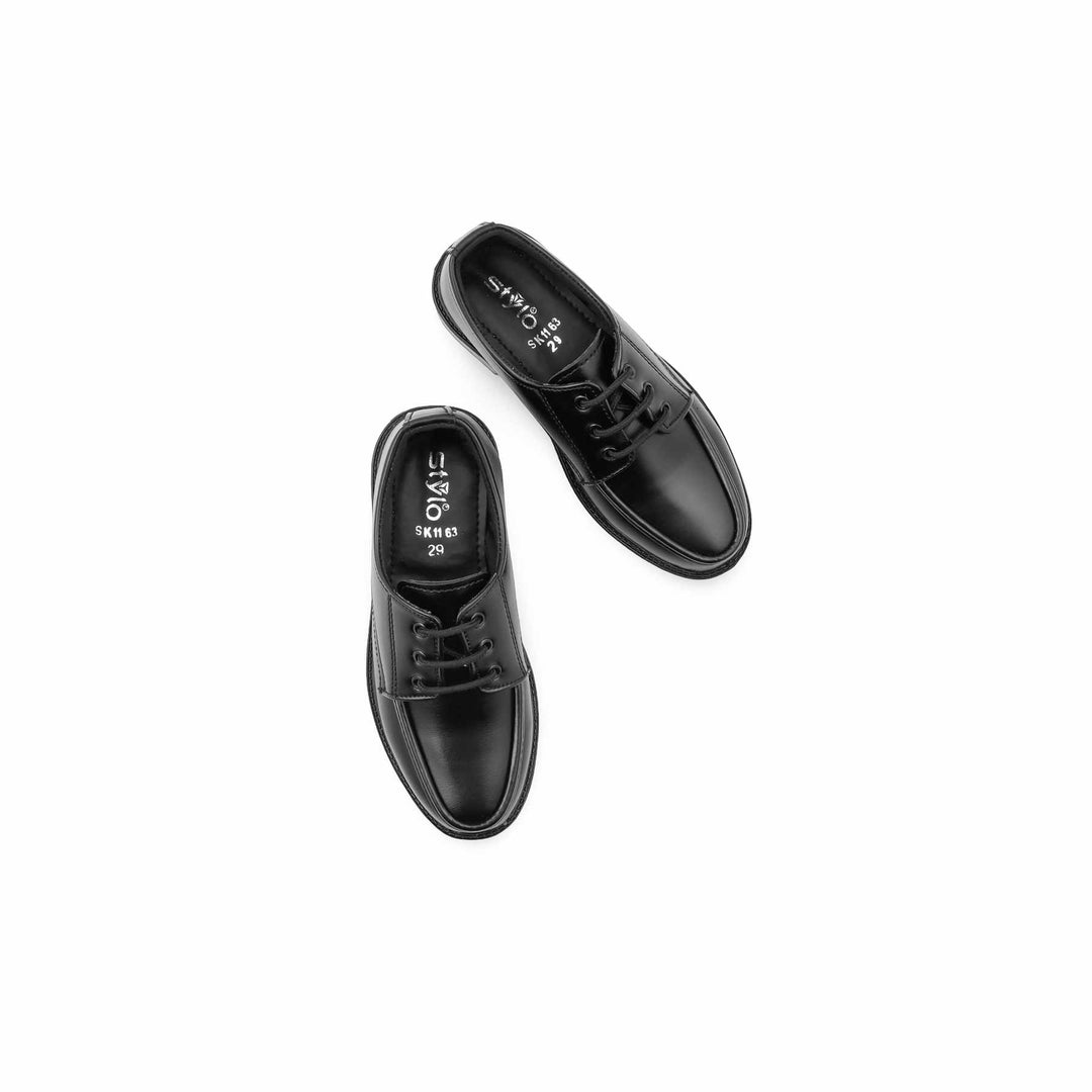Boys Black Lace Up School Shoes SK1163