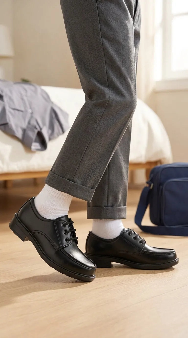 Boys Black Lace Up School Shoes SK1163