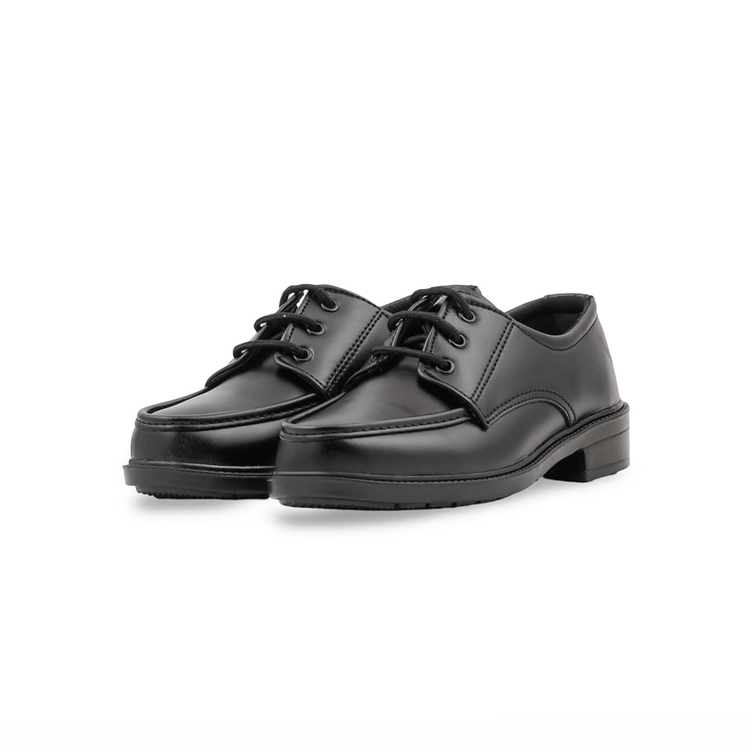 Boys Black Lace Up School Shoes SK1163
