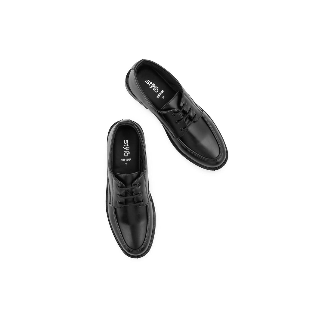 Boys Black Lace Up School Shoes SK1164