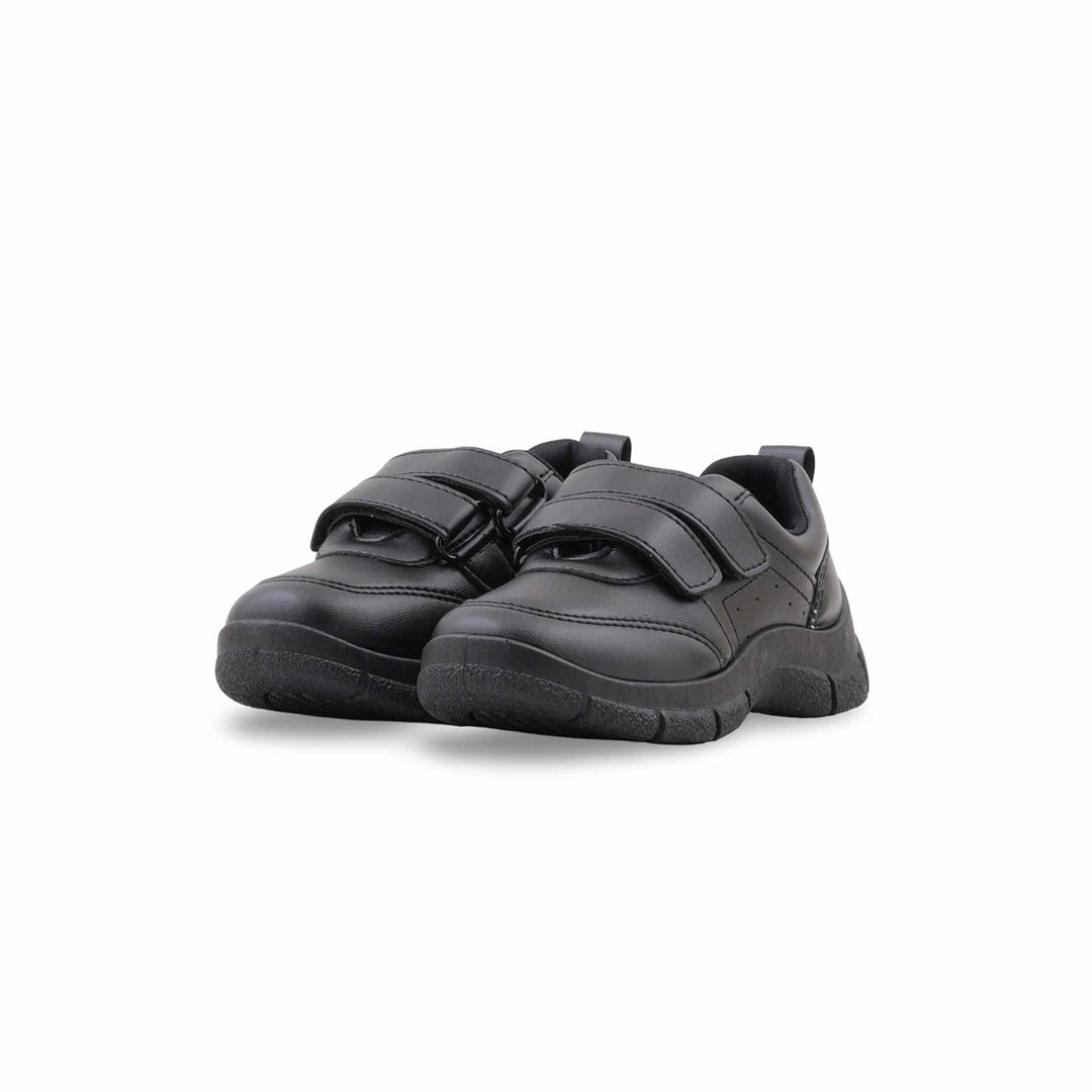 Boys Black Dual Strap School Shoes SK1171
