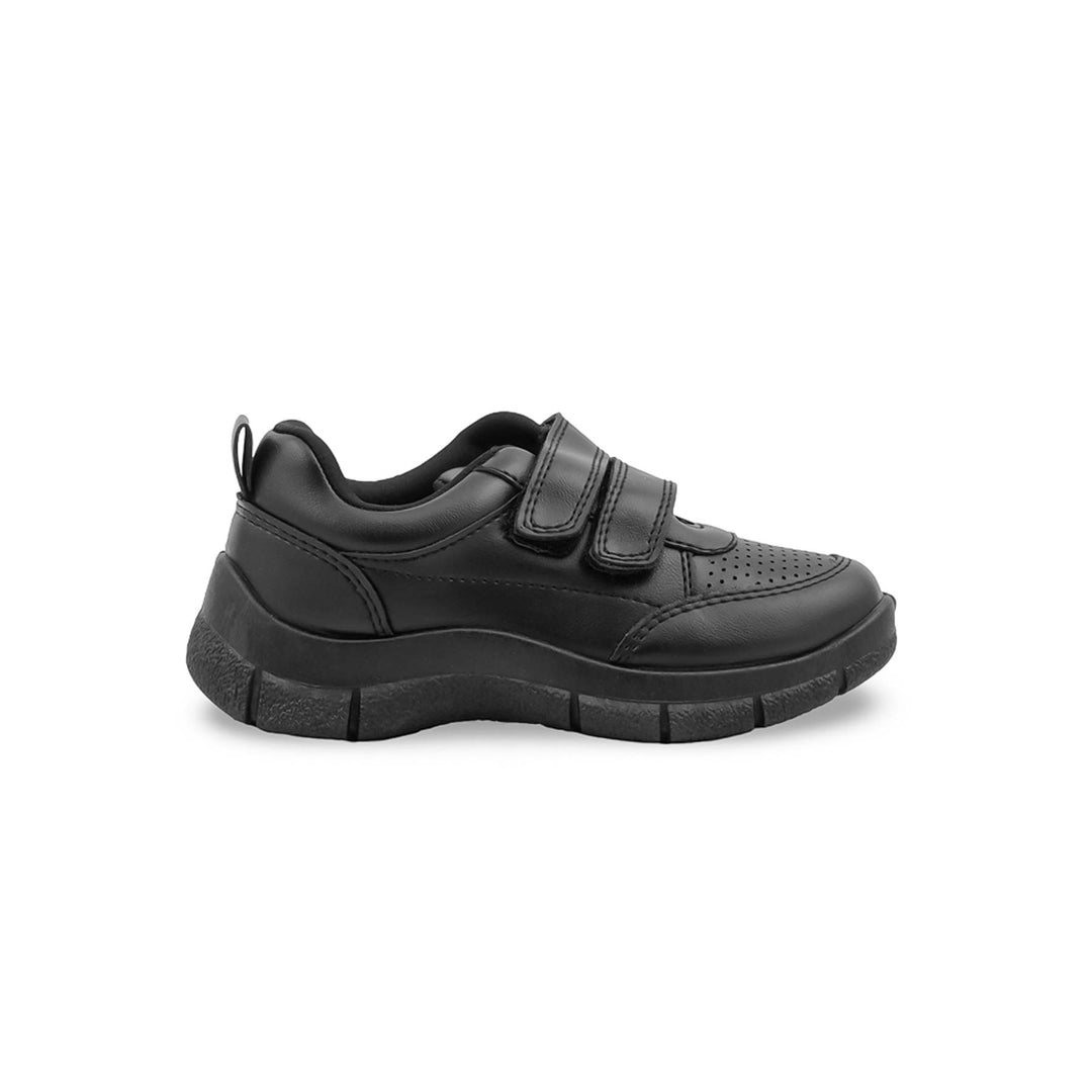Boys Black Dual Strap School Shoes SK1173