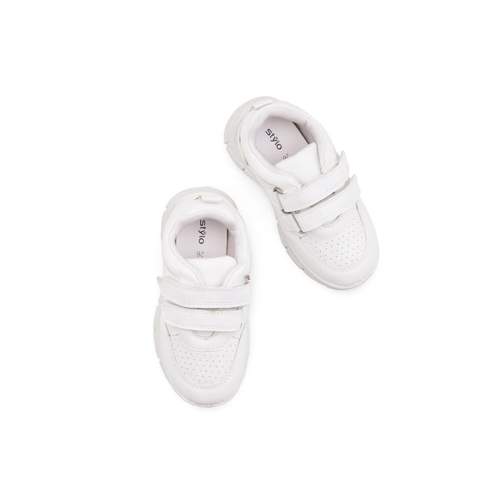 Boys White Sports School Shoes SK1173