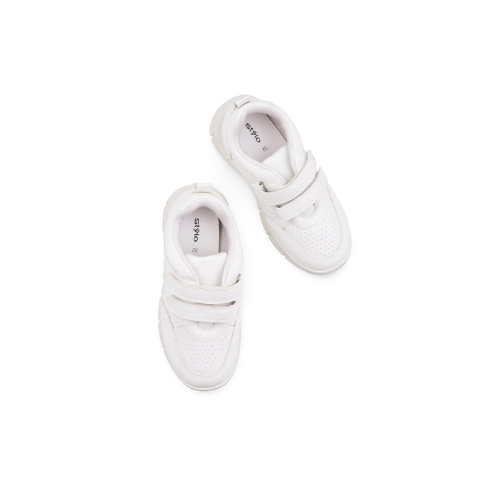 Boys White Sports School Shoes SK1174