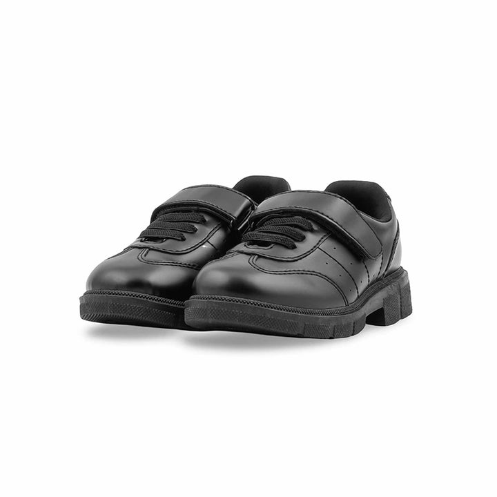Boys Black Velcro Strap School Shoes SK1177
