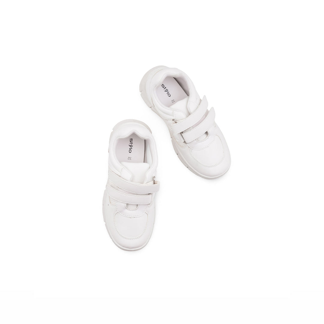 Boys White Sports School Shoes SK1182