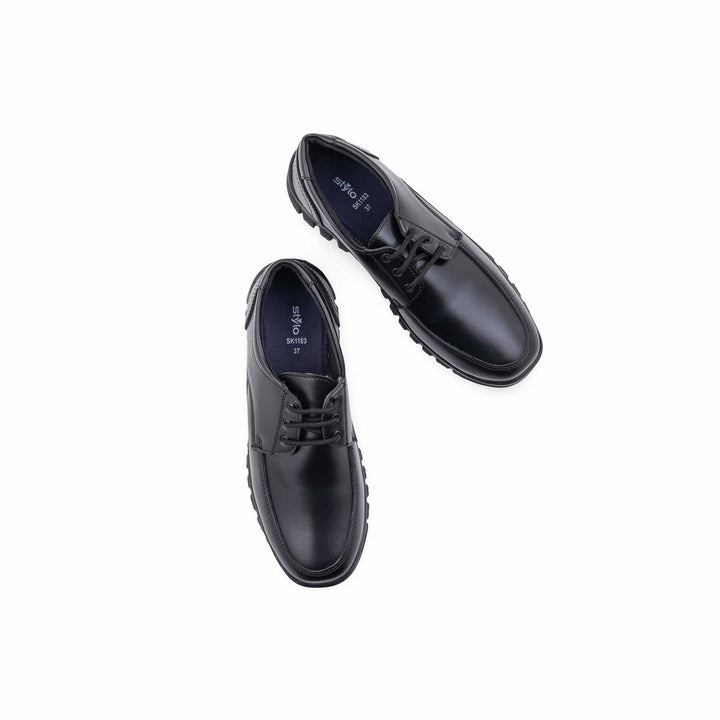 Boys Black Lace Up School Shoes SK1183