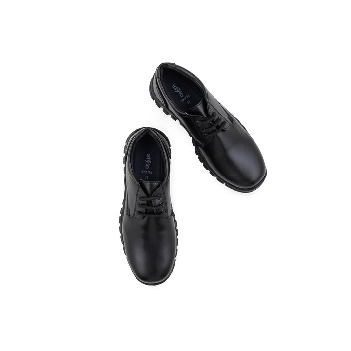 Boys Black Lace Up School Shoes SK1184