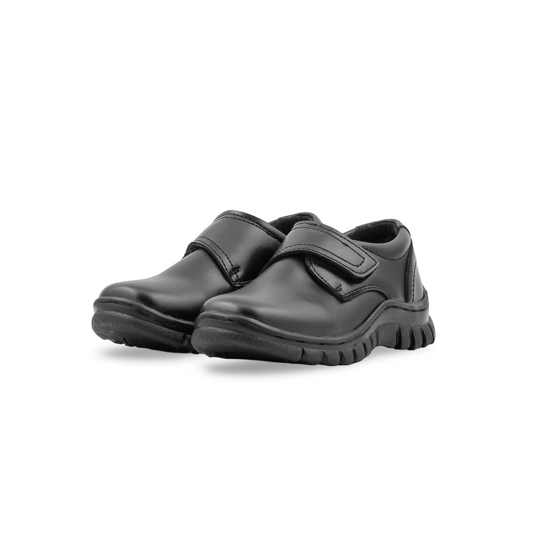 Boys Black Velcro Strap School Shoes SK1185