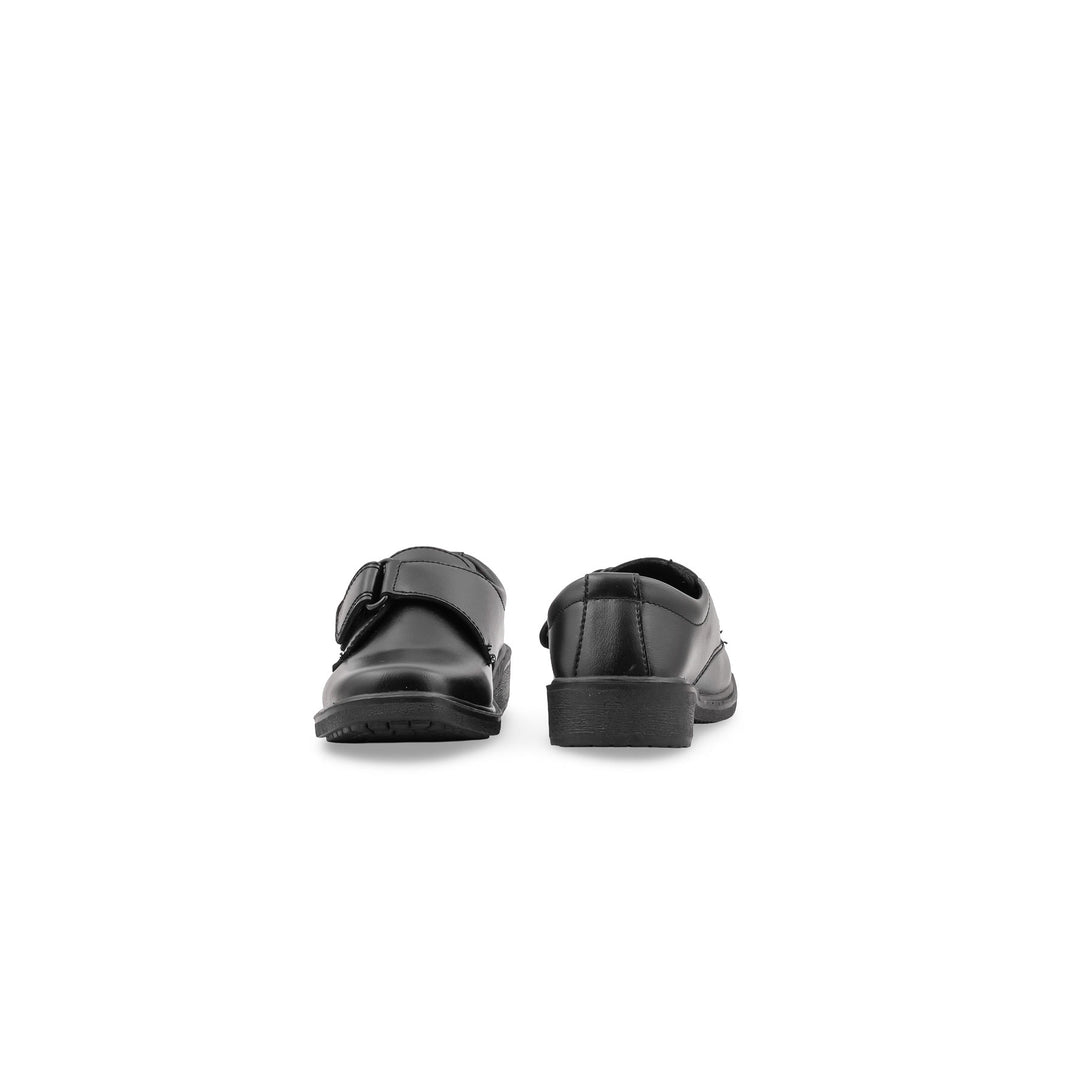 Boys Black Velcro Strap School Shoes SK1186