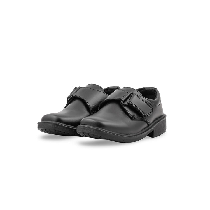 Boys Black Velcro Strap School Shoes SK1186