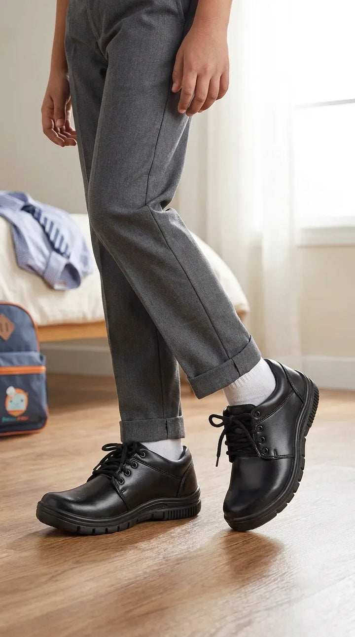 Boys Black Lace Up School Shoes SK1187