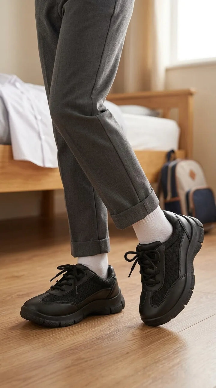 Boys Black Lace Up School Shoes SK1194