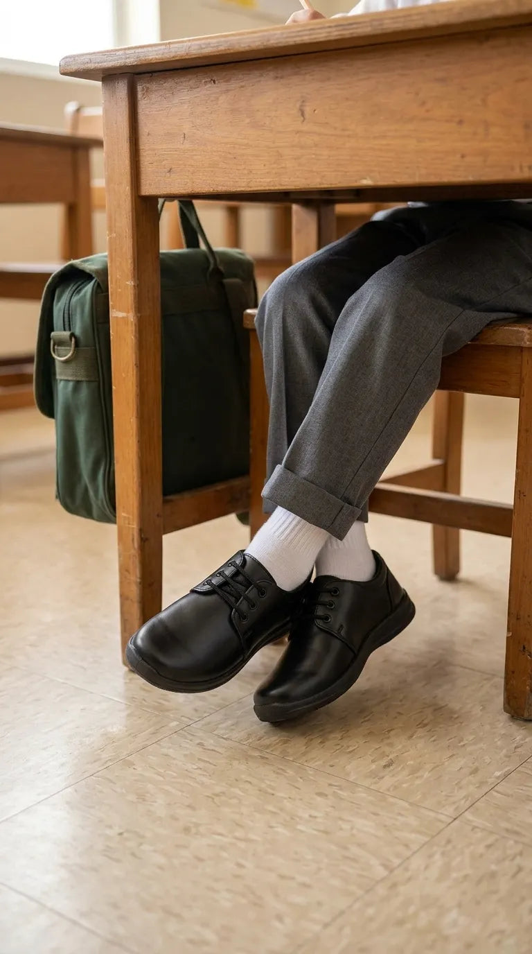 Boys Black Lace Up School Shoes SK1197