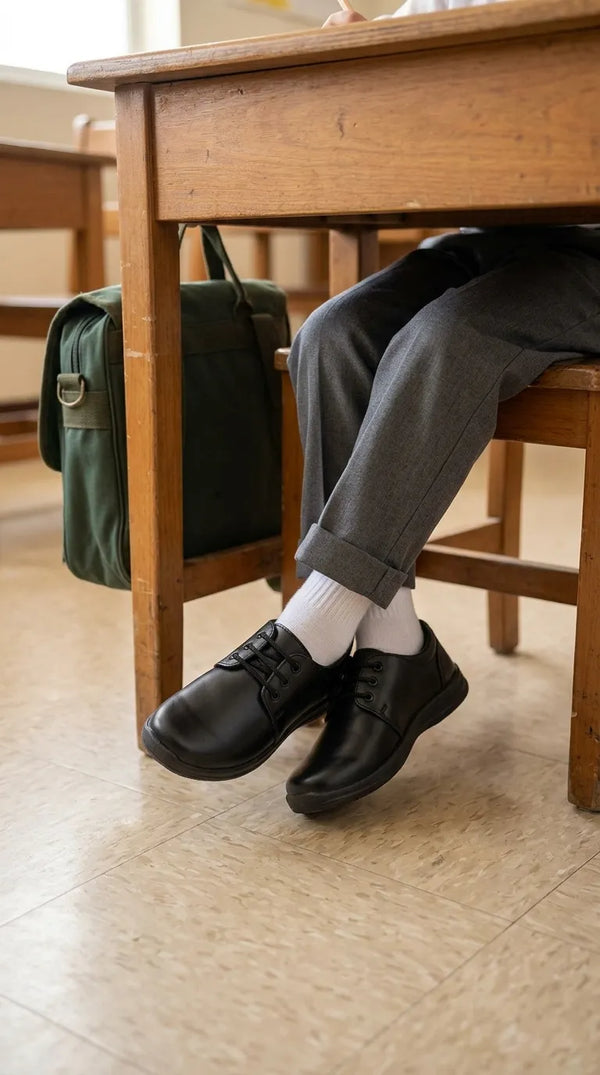 Boys Black Lace Up School Shoes SK1197