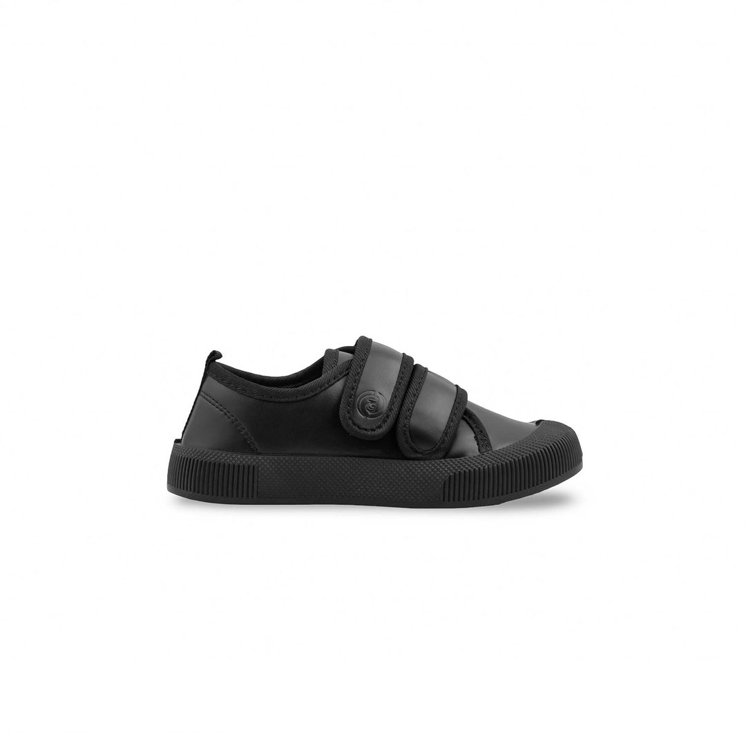 Boys Black Dual Strap School Shoes SK1201