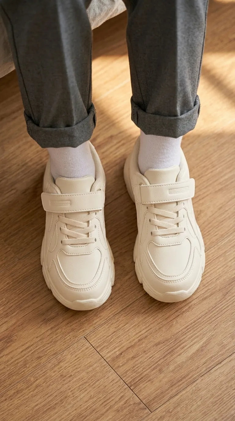 Boys White Sports School Shoes SK1203
