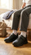 Boys Black Velcro Strap School Shoes SK1204