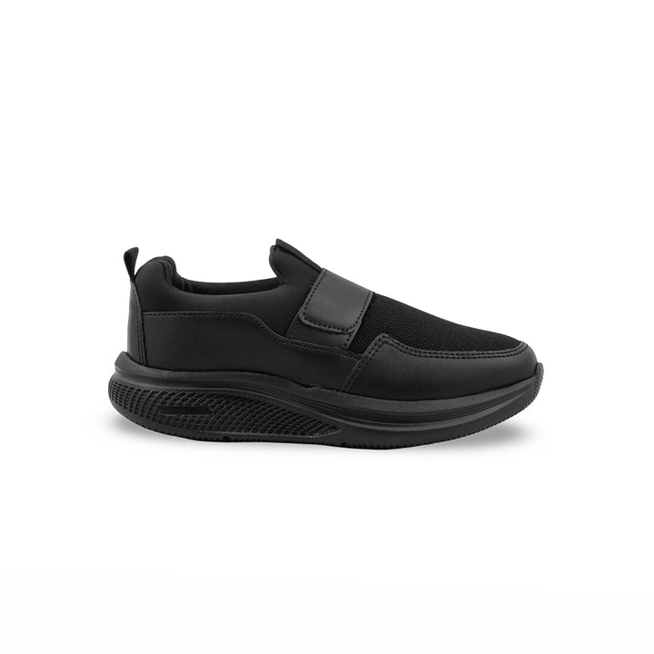 Boys Black Velcro Strap School Shoes SK1206