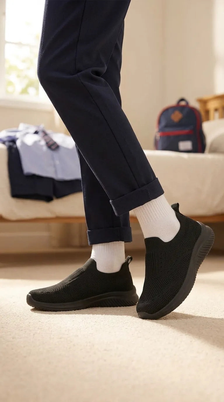 Boys Black Sports School Shoes SK1211