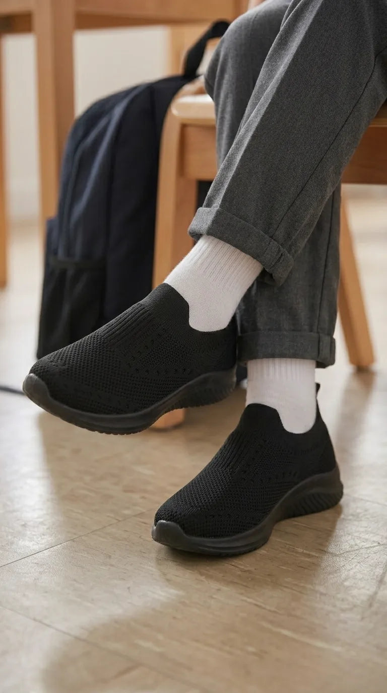 Boys Black Sports School Shoes SK1213