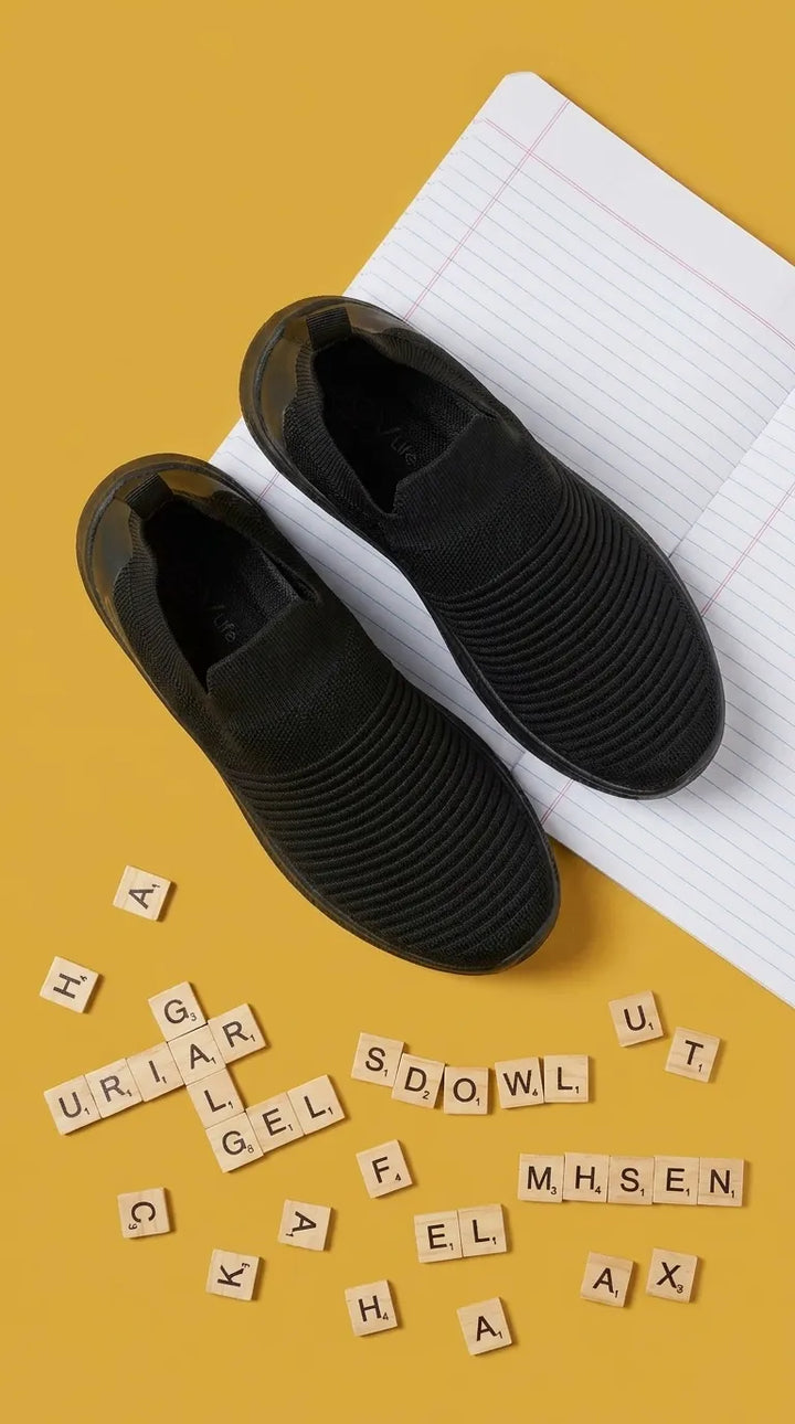 Boys Black Sports School Shoes SK1216