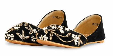 Girls Black Fancy Khussa KD2251