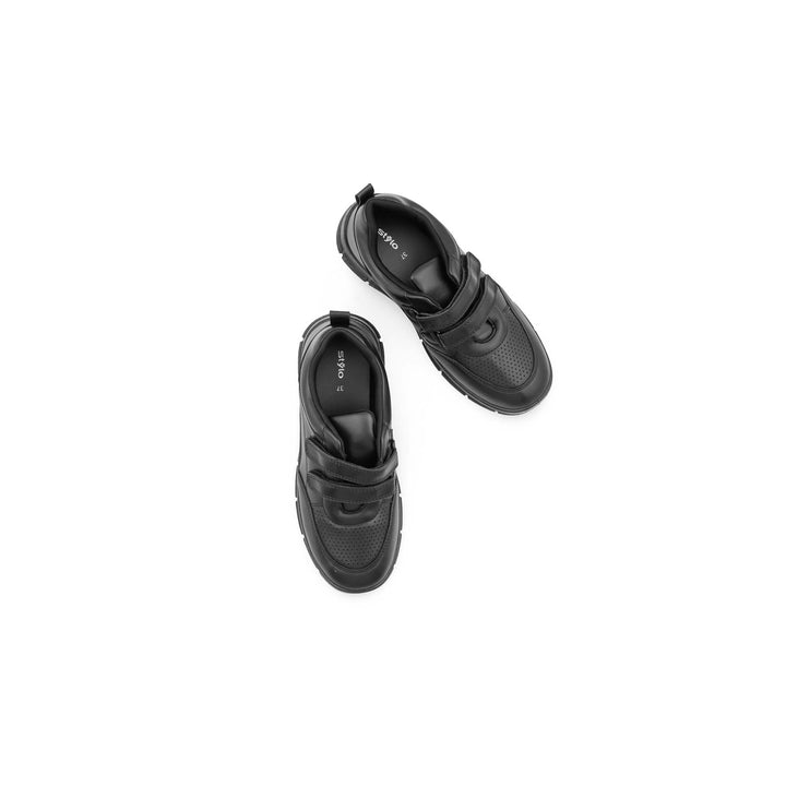 Boys Black Dual Strap School Shoes SK1174