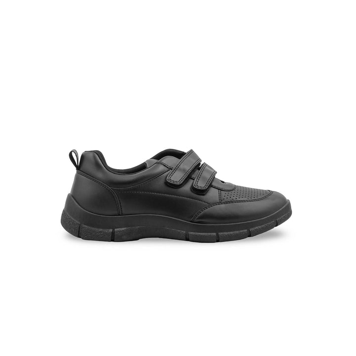 Boys Black Dual Strap School Shoes SK1174