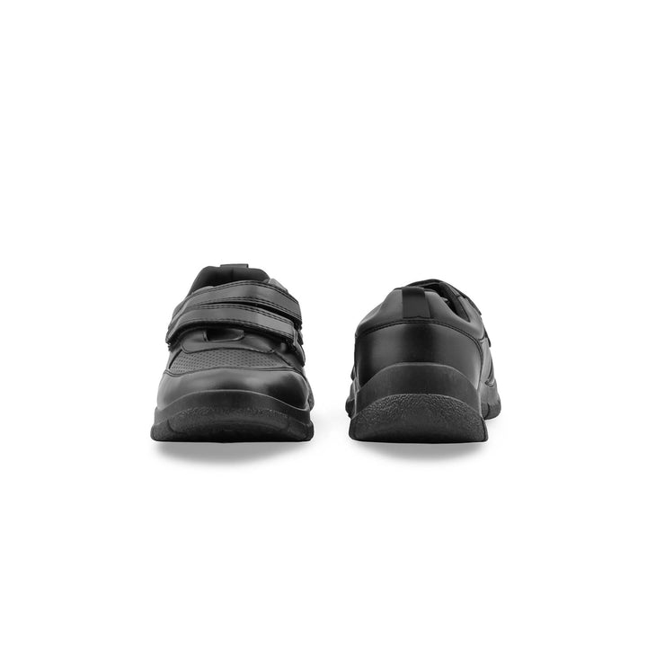 Boys Black Dual Strap School Shoes SK1174