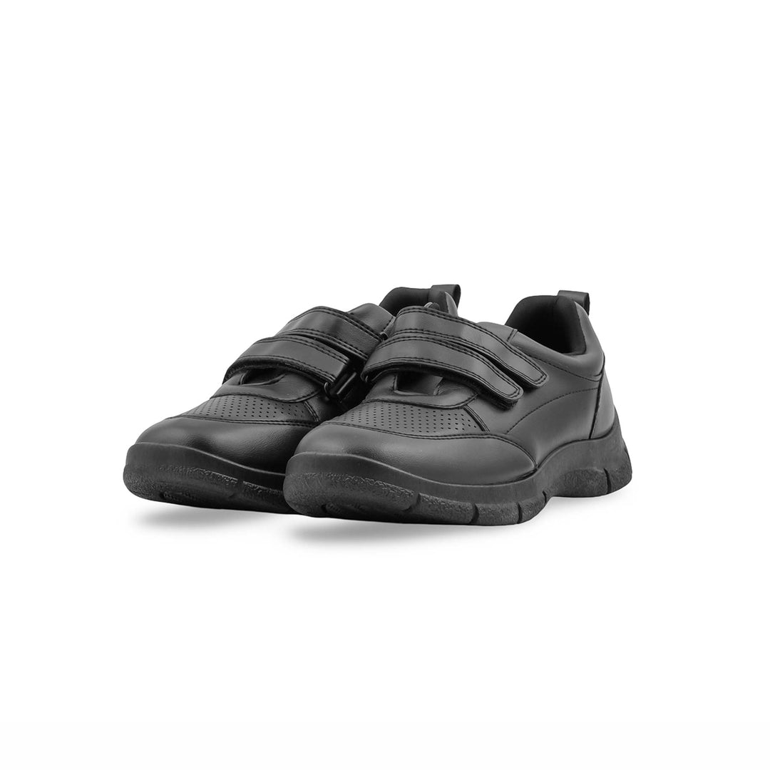 Boys Black Dual Strap School Shoes SK1174