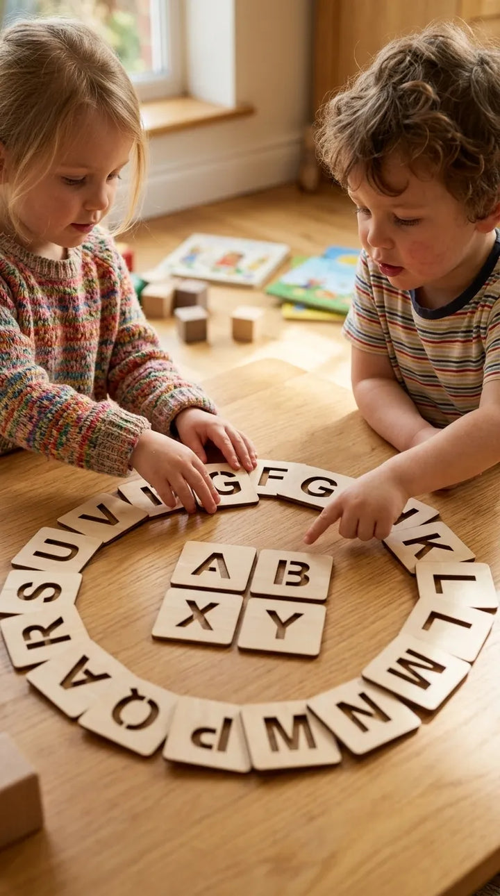 Kids Wooden Alphabet Coloring Blocks Stencils T7011262