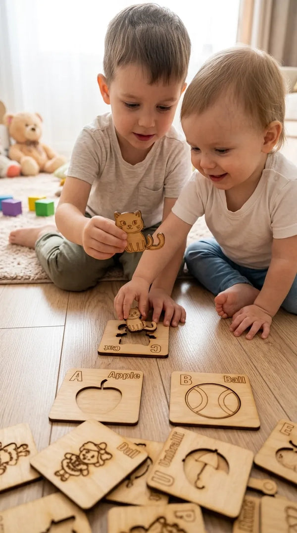 A To Z Alphabet Kids Wooden Drawing Stencils T7011562