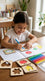 Kids Wooden Drawing Stencils Kit With Puzzle T7011662