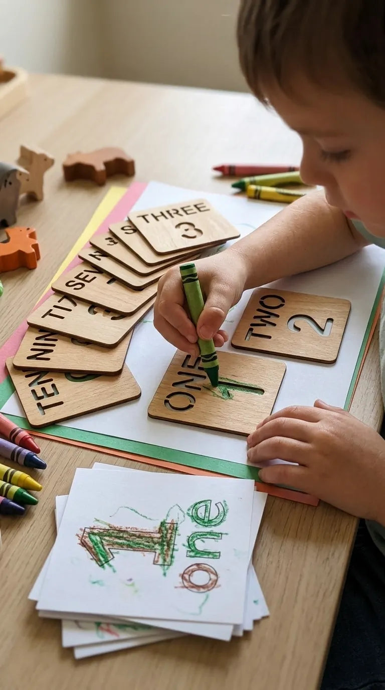 Kids Wooden Math Drawing Stencil T7011762