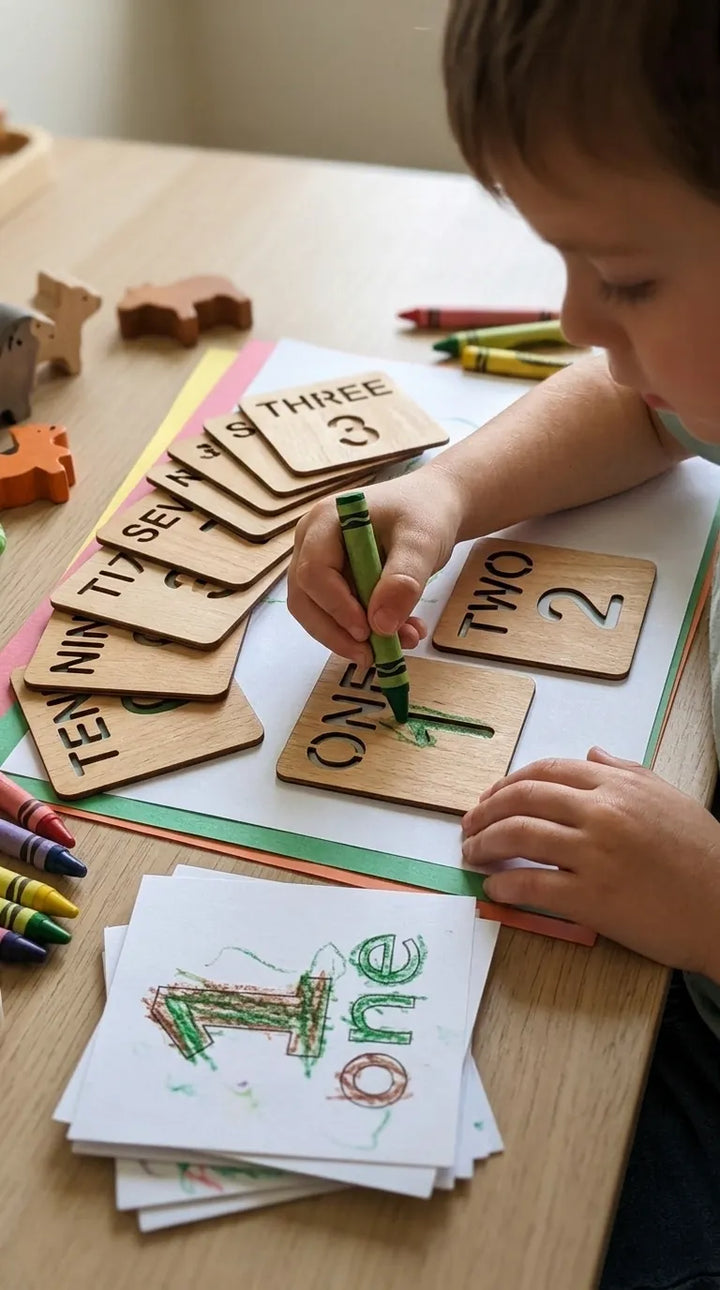 Kids Wooden Math Drawing Stencil T7011762