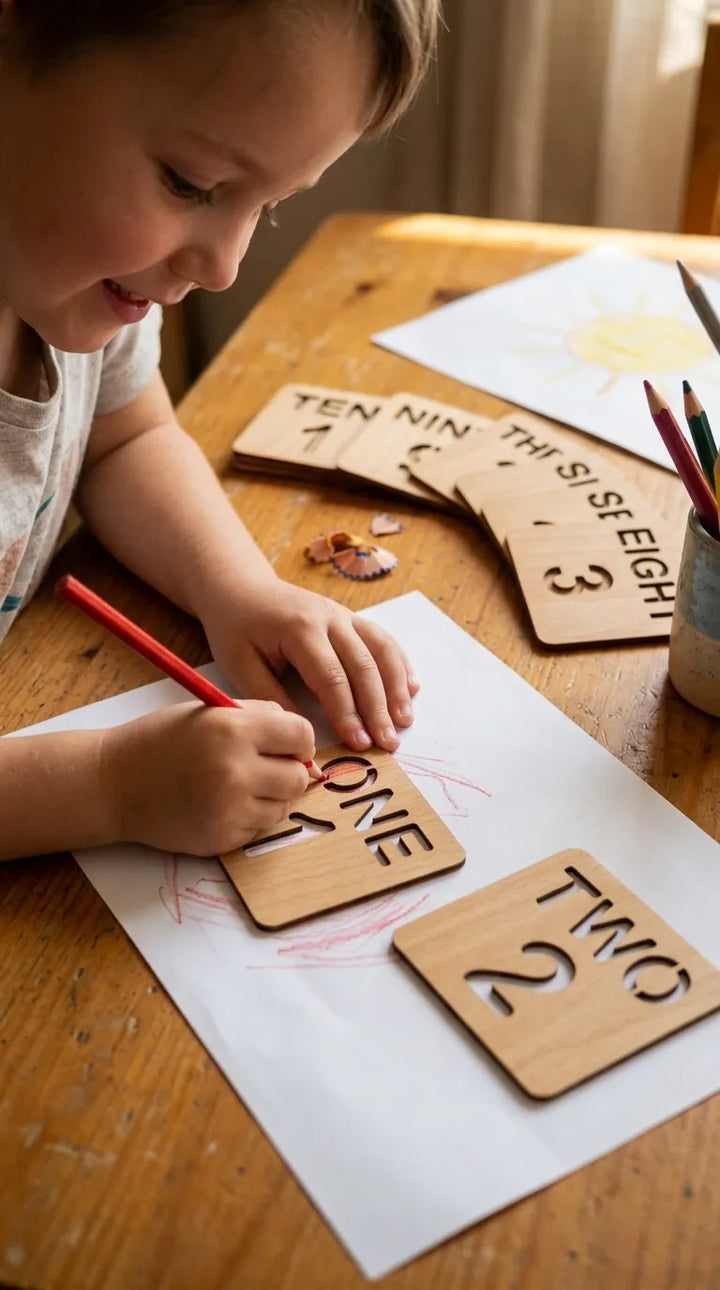 Kids Wooden Math Drawing Stencil T7011762