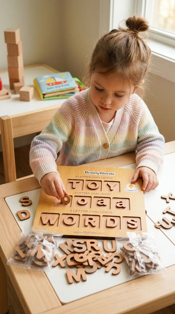 Brainy Words Wooden Scrabble Challenge T7012362