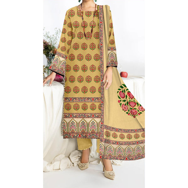 3PC- Unstitched Digital Printed Lawn Suit US5029
