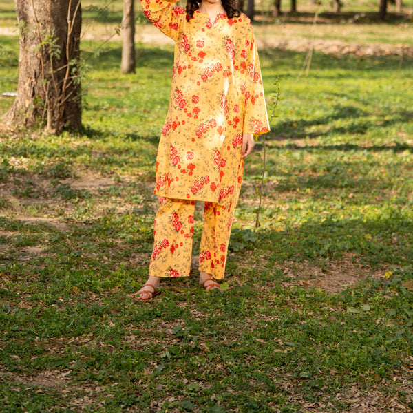 2PC- Unstitched Digital Printed Cambric Suit US5031