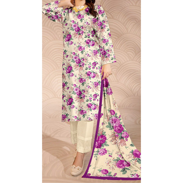 3PC- Unstitched Digital Printed Lawn Suit US5037