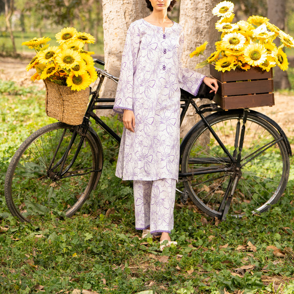 2PC- Unstitched Digital Printed Cambric Suit US5039